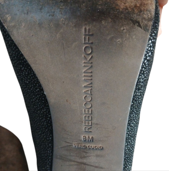 Rebecca Minkoff Beaded Black Stiletto Heeled Sandals Size 8 - Picture 8 of 9